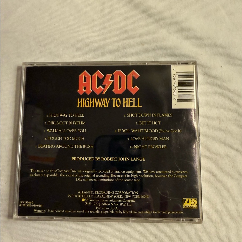 AC/DC – Highway To Hell CD 1979 Hard Rock Atlantic Records SD 19244-2 - Picture 2 of 3